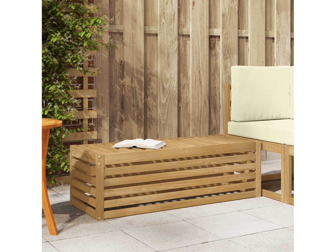 Vidaxl Bancada De Pátio Ao Ar Livre Branco 115 X 43 X 37 Cm