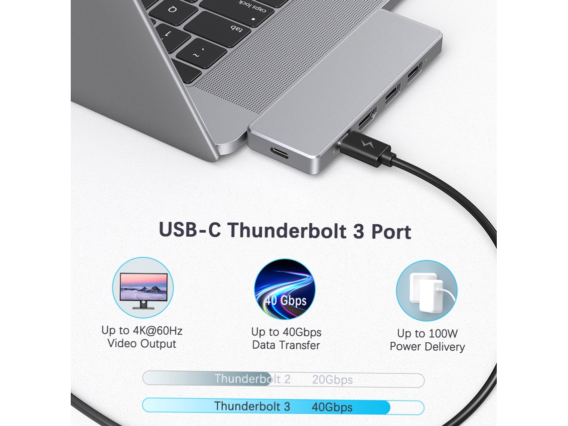 Adaptador Hub Usb C De Ligação De 7 Em 2 Em Ligação De Ligação Com Carregamento Pd Dados Vídeo 4k Portas Usb 3.0