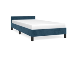 Estrutura De Cama Com Cabeceira Vidaxl Azul Veludo (197 X 93 X 50 Cm)