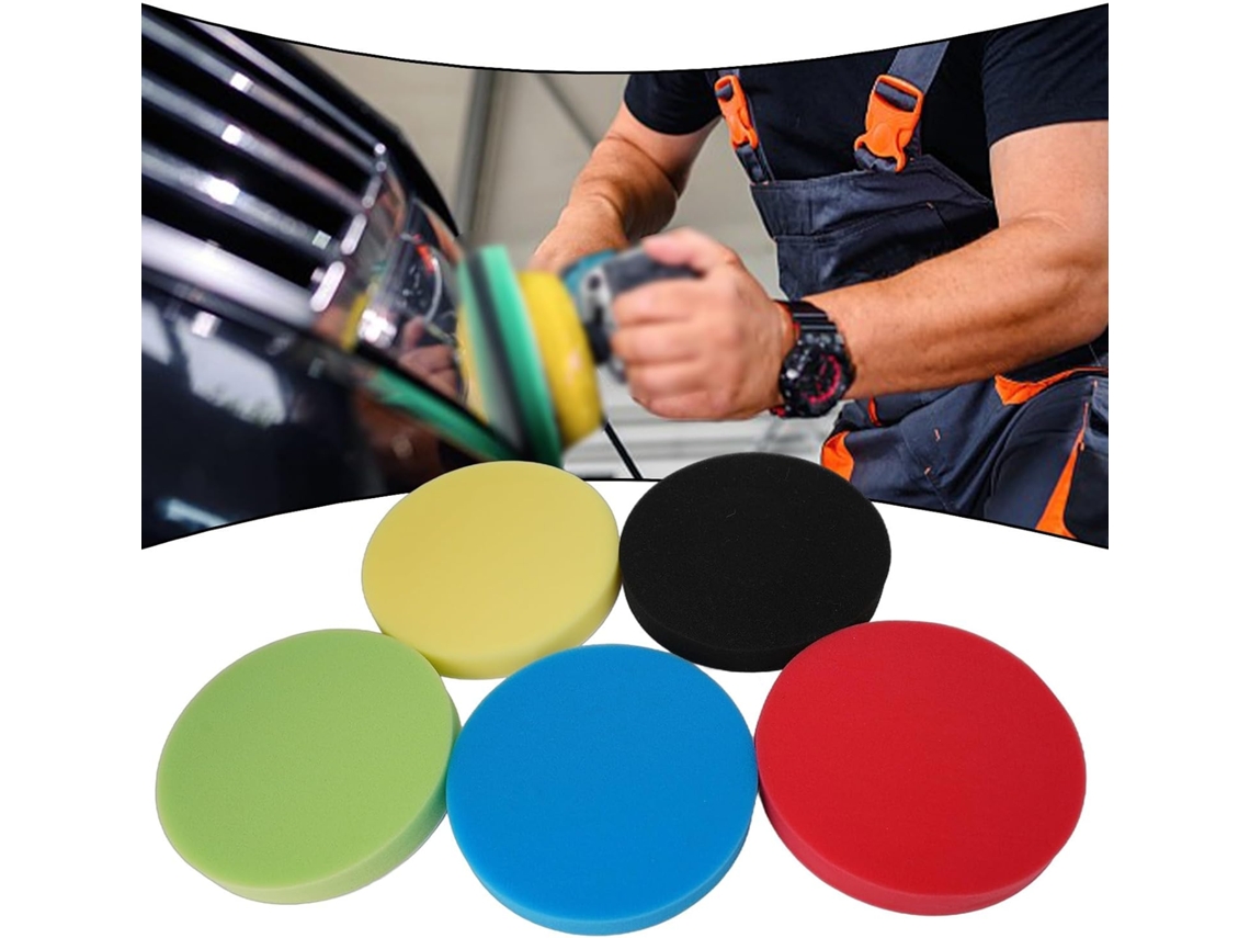 Conjunto De 5 Discos Espuma Para Polimento 7 Polegadas (18 Cm)