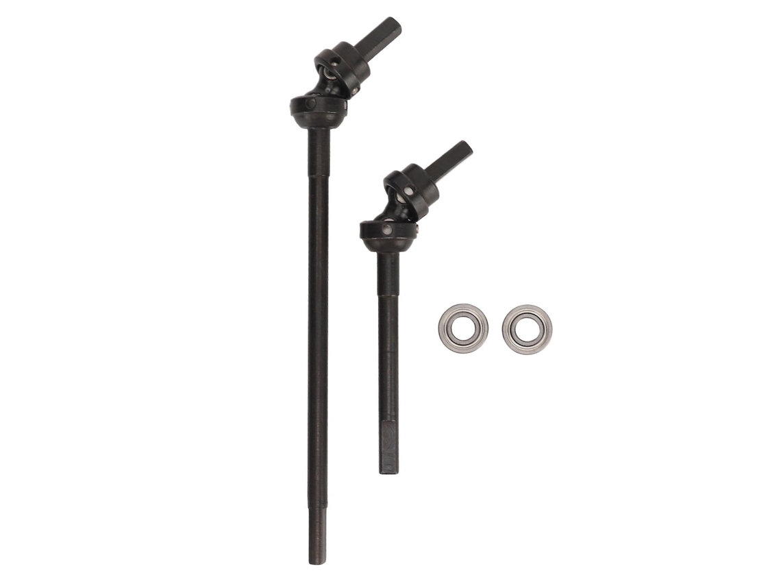 Eixo De Transmissão Frontal Rc 2024 Preto Com Mancais, Upgrade Aço Axial Capra 1.9utb 1/10