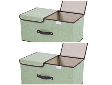 Duas Caixas De Armazenamento Dobráveis Com Alças São Perfeitas Para Guardar Roupas, Livros E Material De Escritório. Qjh