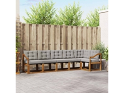 Vidaxl Conjunto De Sofás Para Exterior 6 Unid. Cinza Natural E Claro