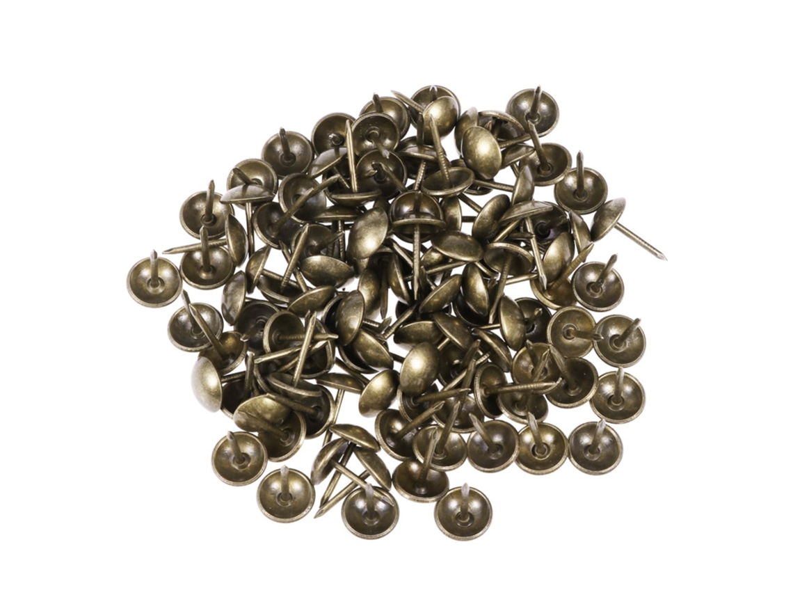 Kit Com 100 Pregos De Metal Cabeça Redonda Para Decoração Estofados E