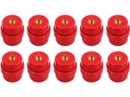Pacote Com 10 Isoladores De Barramento Vermelhos De Alta Resistência Sm-35 M8