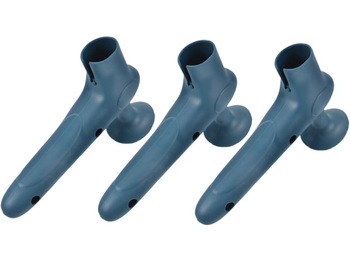 Conjunto De 3 Protetores Maçaneta Silicone Cinza Com Ventosa Para Segurança Em Casa E No Escritório