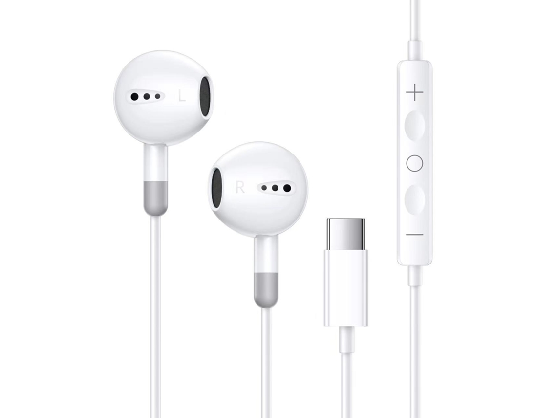 Auriculares Fio Tipo Controle  Branco