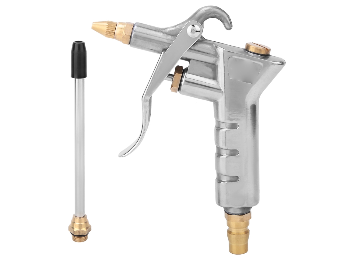 Bocal longo de pistola de ar pneumática para limpeza de poeira, limpeza de gabinetes de computador e motores.