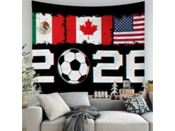 Tapeçaria parede copa do mundo 2026 bandeiras México EUA Canadá, decorativo 180x230cm STELASPLEN