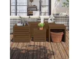 Vidaxl 4 Pcs Conjunto De Caixas De Jardim Pinho Maciço Castanho Mel