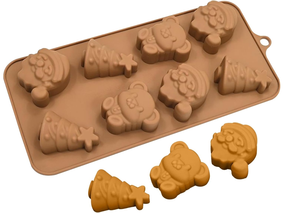 Formas De Silicone Doces De Natal Com 8 Cavidades