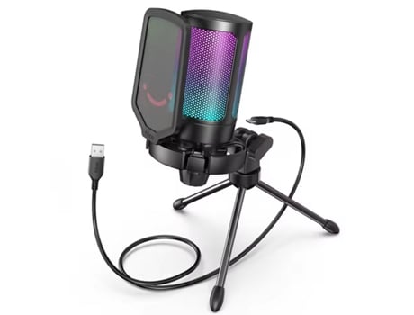 Microfone Preto Fifine A6v Gaming Usb Streaming Filtro Pop Para Pc/mac/ps4/ps5