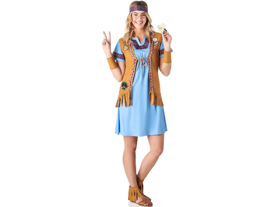 Fato de hippie jeans azul para mulher