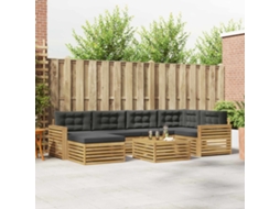 Vidaxl Conjunto De Sofás Para Exterior 7 Unid. Branco E Antracite