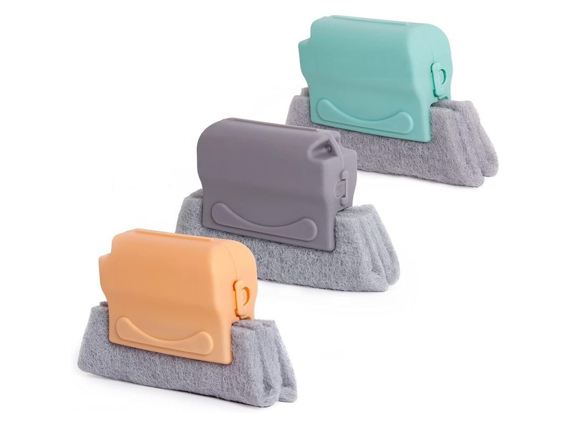 Pincel de Limpeza Nova LINE para ranhuras, 3 peças, bege, cinza, azul