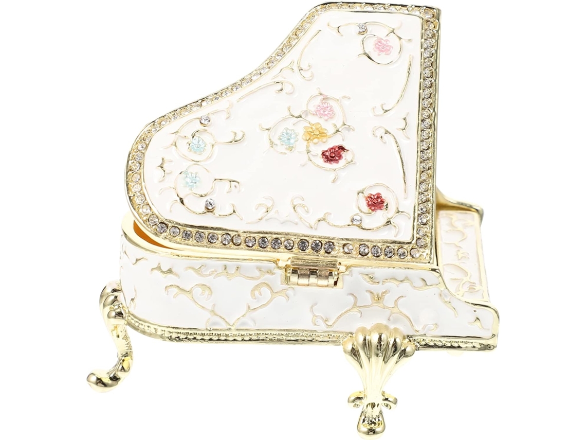 Caixa De Joias Em Miniatura Com Ornamento De Piano Em Esmalte, Decoração De Mesa E Organizador, Acessório Para Casa.
