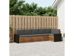 Vidaxl Conjunto De Sofás Para Exterior 6 Unid. Natural E Antracite
