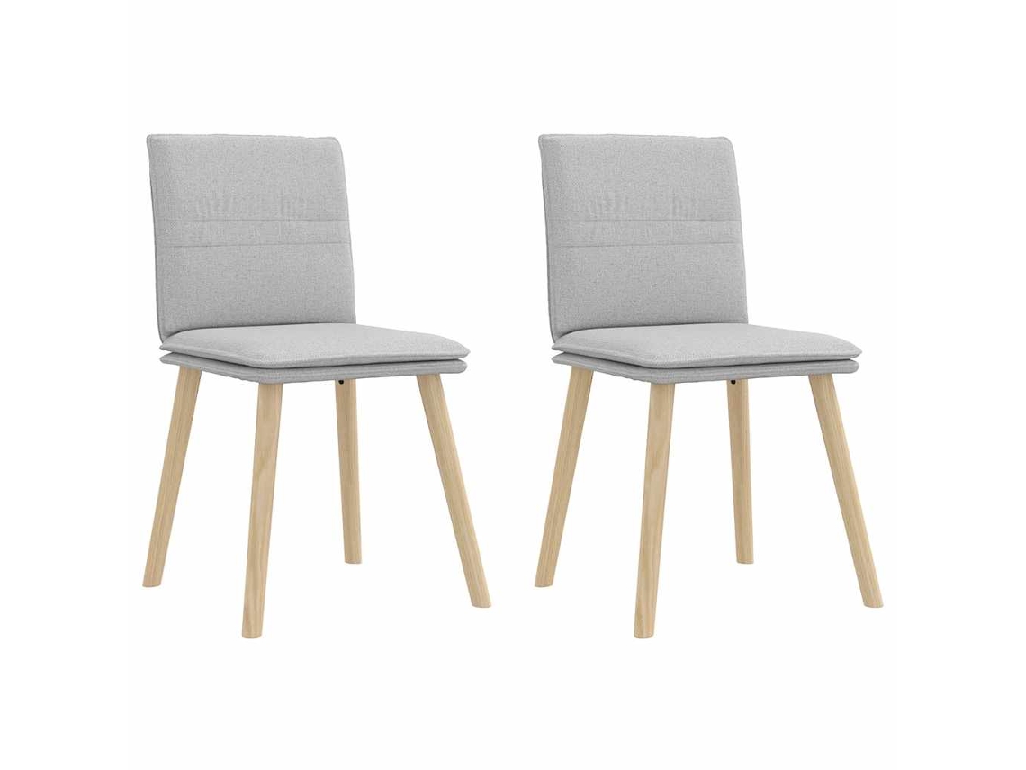 Vidaxl Cadeiras De Jantar 2 Pcs Tecido Cinza Nuvem