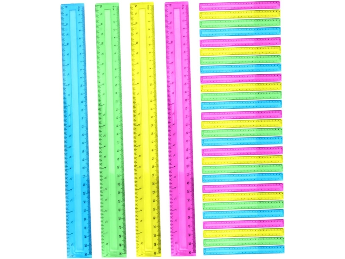 Lurelia Régua Plástica 32 Peças 30cm Com Resistente Para Engenharia