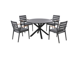 Conjunto De Refeição De Jardim Com Cadeiras Beliani Maletto/taviano De Alumínio Preto 120x120x75
