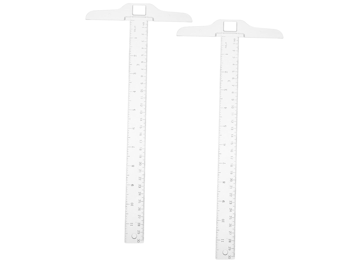 Lurelia Régua Em T Em Plástico 30cm Com Escala Dupla E Durável Para Desenho Técnico