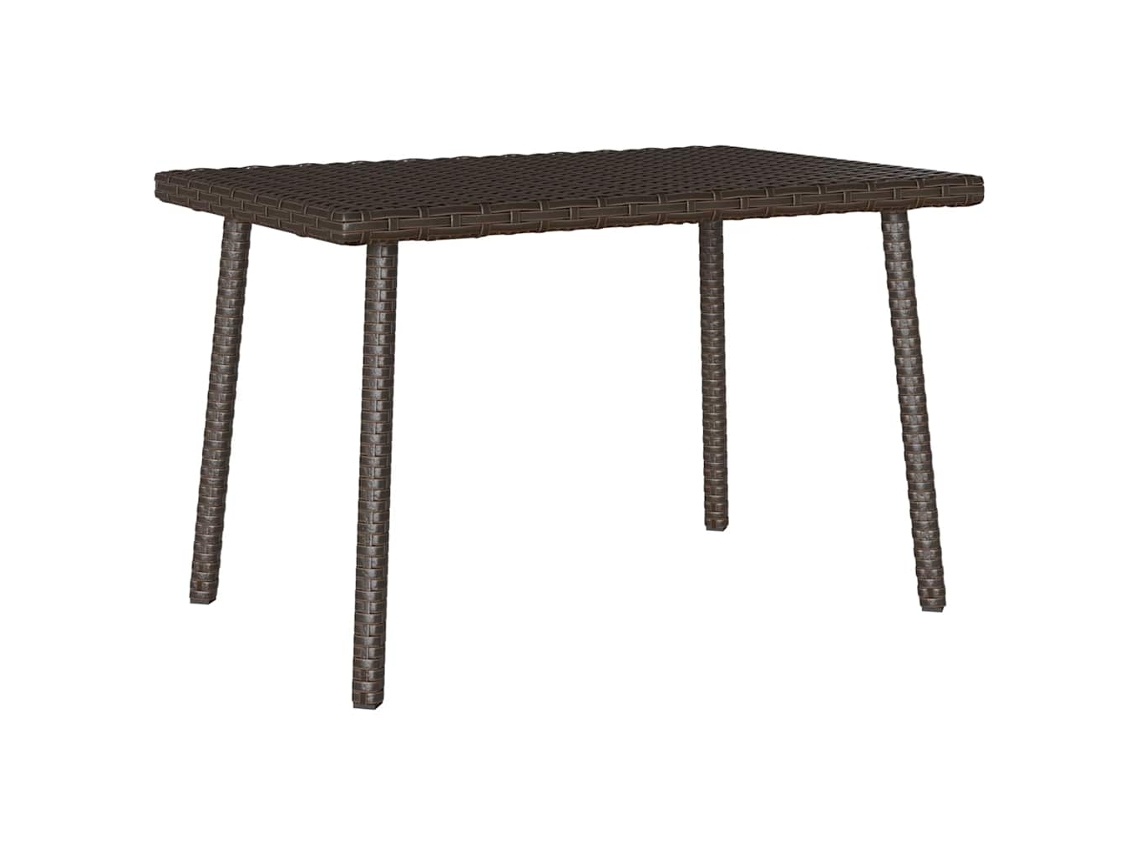 Mesa De Centro De Jardim Retangular 60x40x37cm Vime Pe Castanho Lovely Home