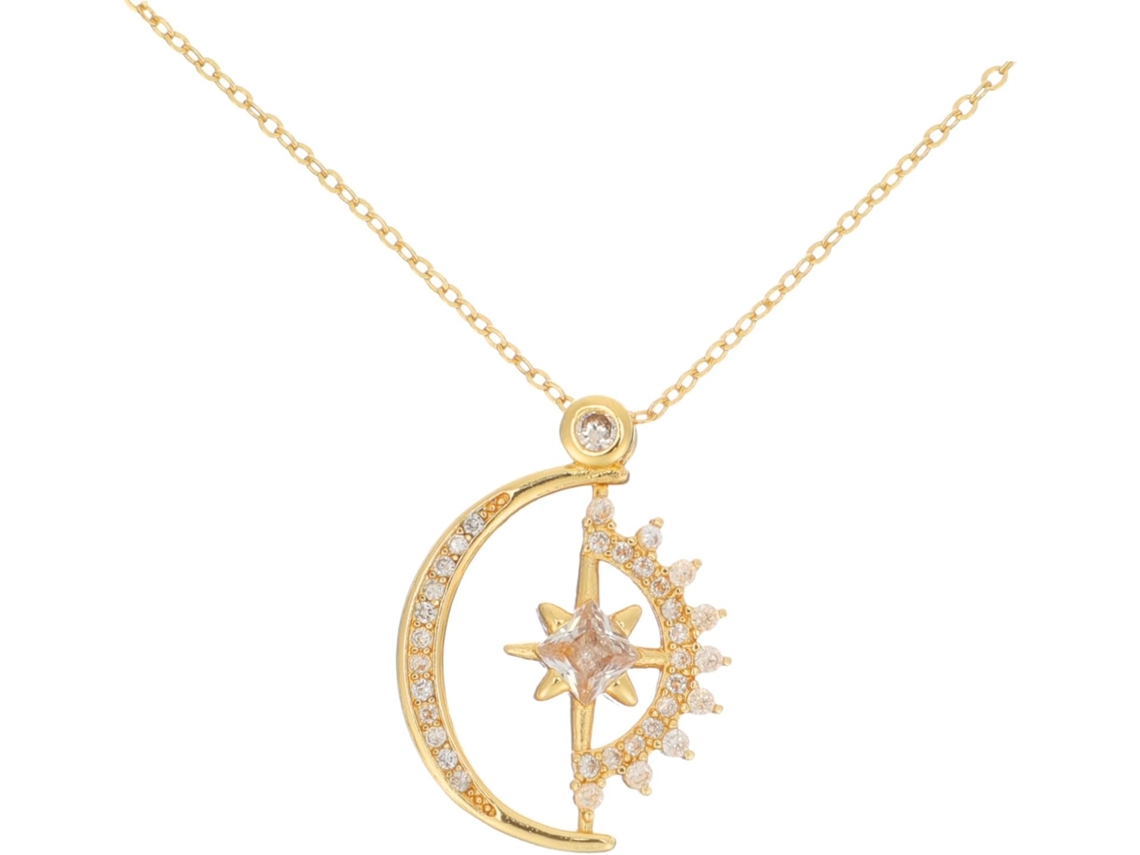 Colar Com Pingente De Lua E Sol Em Prata De Lei 925 Para Mulheres, Design Elegante E Delicado, Feito À Mão.