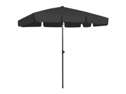 Beach Parasol, Beach Parasols Vidaxl Preto Poliéster (200 X 125 Cm)