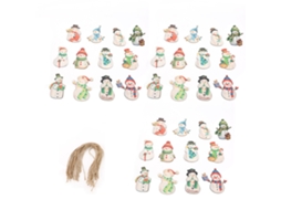 Ornamentos De Boneco De Neve De Madeira Natal Worten 36 Peças