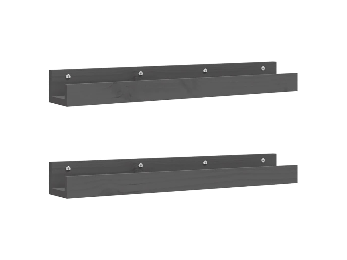 Wall Shelf, Wall Shelves Vidaxl Cinzeto Madeira De Pinho (80 X 12 X 9 Cm)