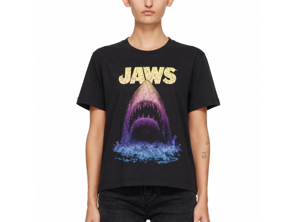 Rockinstone Jaws Movie New To The Game Black Adult T-shirt Size:l