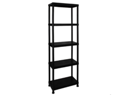Estante de Plástico 5 Prateleiras 61x30x175cm Preta ITOOLS emb. 1 un