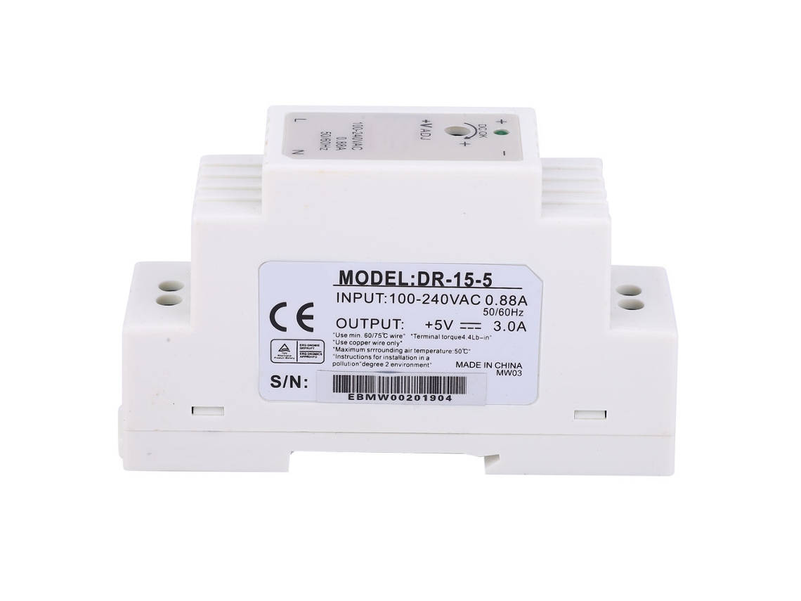 Fonte de Alimentação Switching Dr 15 15w 5v 3a Ranura Din | S/MARCA