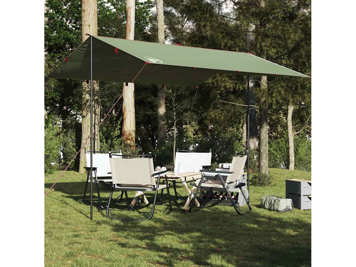 Vidaxl Lona De Campismo 360x294 Cm Impermeável Verde
