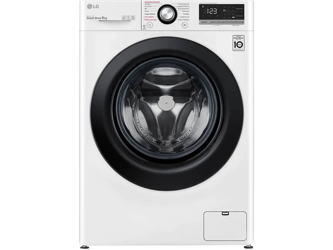 Máquina de Lavar Roupa LG F4WV3009S6W (9 kg - 1400 rpm - Branco)