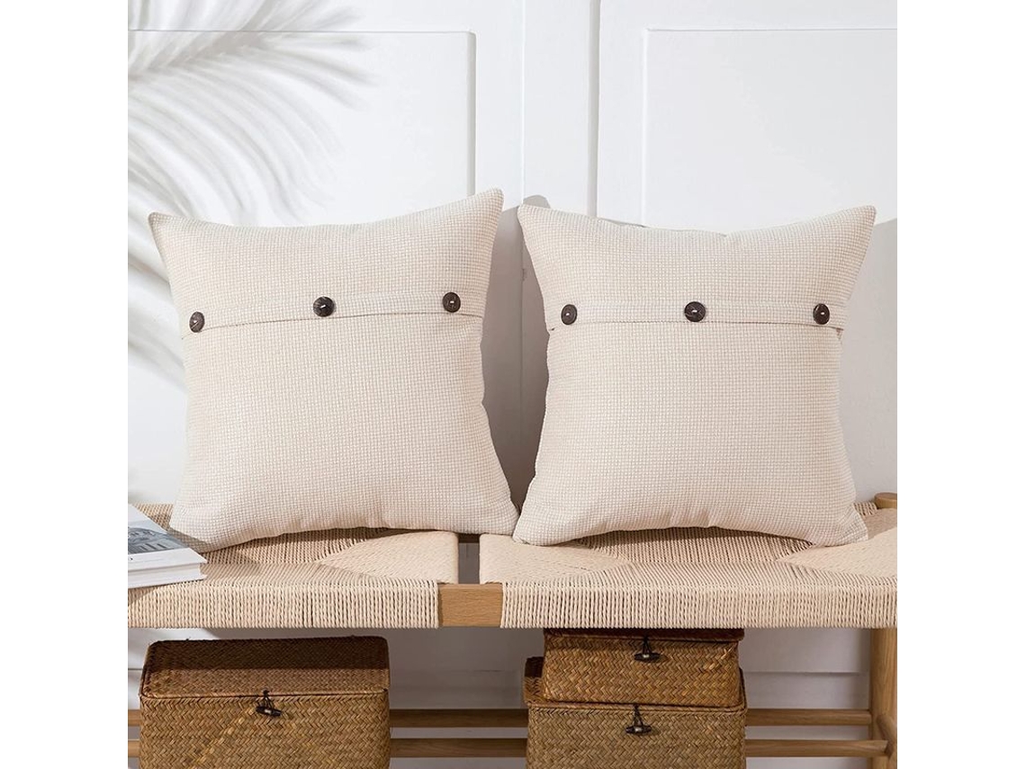 Capas de travesseiro 18x18 polegadas com botões decorativos Nova Line