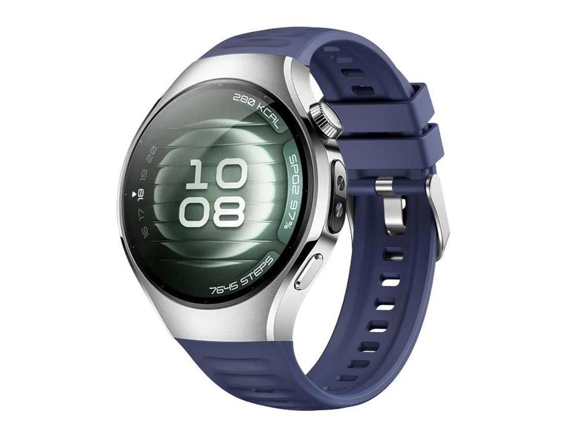 Bracelete para Huawei Watch 5 Silicone Corrugado com Fivela de Aço Prate Azul Cru XIAOMOYU (42mm)