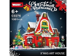 Rvore De Natal Papai Noel Rena Meia De Natal Casa Torre Blocos De Montar Cidade Casa De Inverno Carro De Natal Brinquedos Modelo Presentes Hengjian