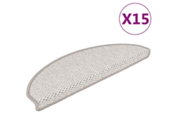 Vidaxl Tapetes Escada Adesivos Aspeto Sisal 15pcs 65x21x4 Cm Platinado