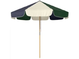 Guarda sol de Jardim com Corda, UPF30+, Estilo Retrô, Efeito Madeira, Ø226 Cm, Creme e Verde ORBITRA COMMERCE