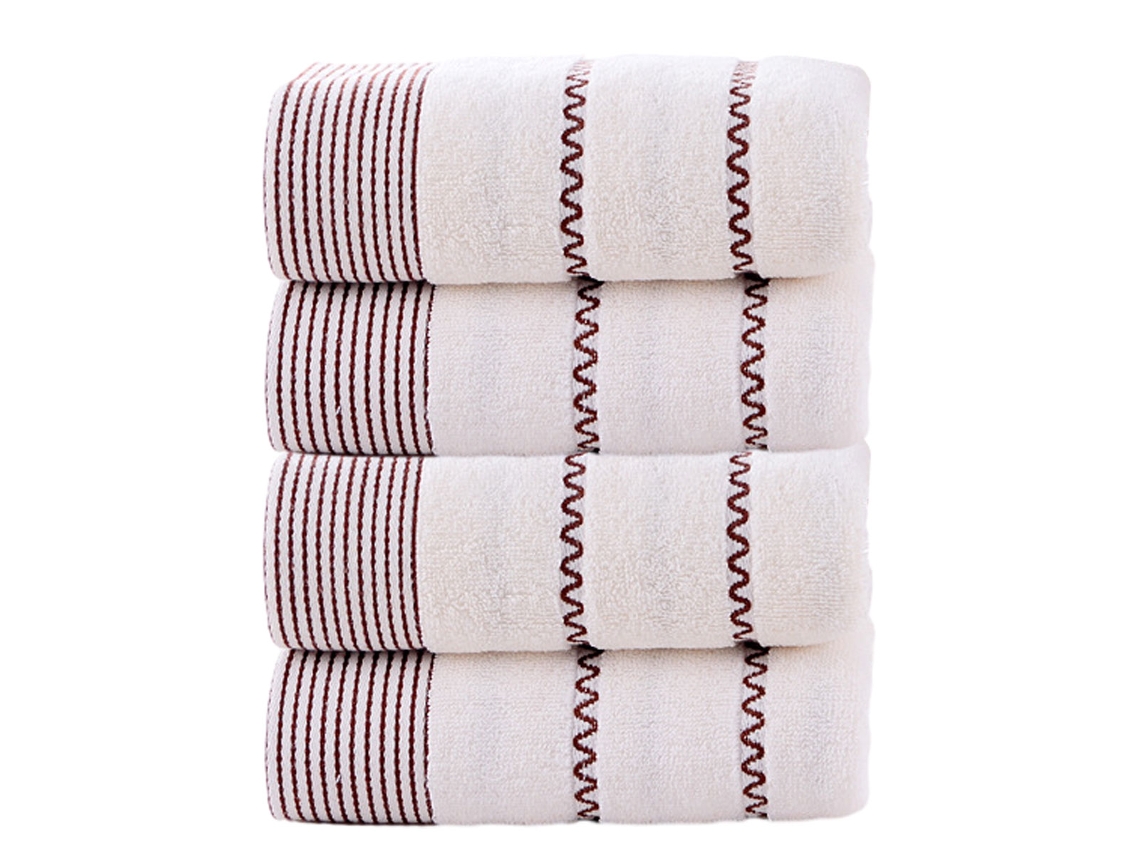 Conjunto de Toalhas de Mãos NEVEANCE Absorvente Banho Mão Rosto Algodão Branco - 4pcs (33x73cm)