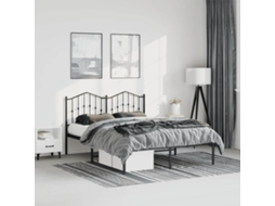 Estrutura De Cama Em Metal Com Cabeceira 150x200 Cm Preto
