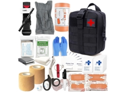 Kit Primeiros Socorros Sobrevivência Tático para Campismo e Montanhismo Preto HEXINYIGJLY