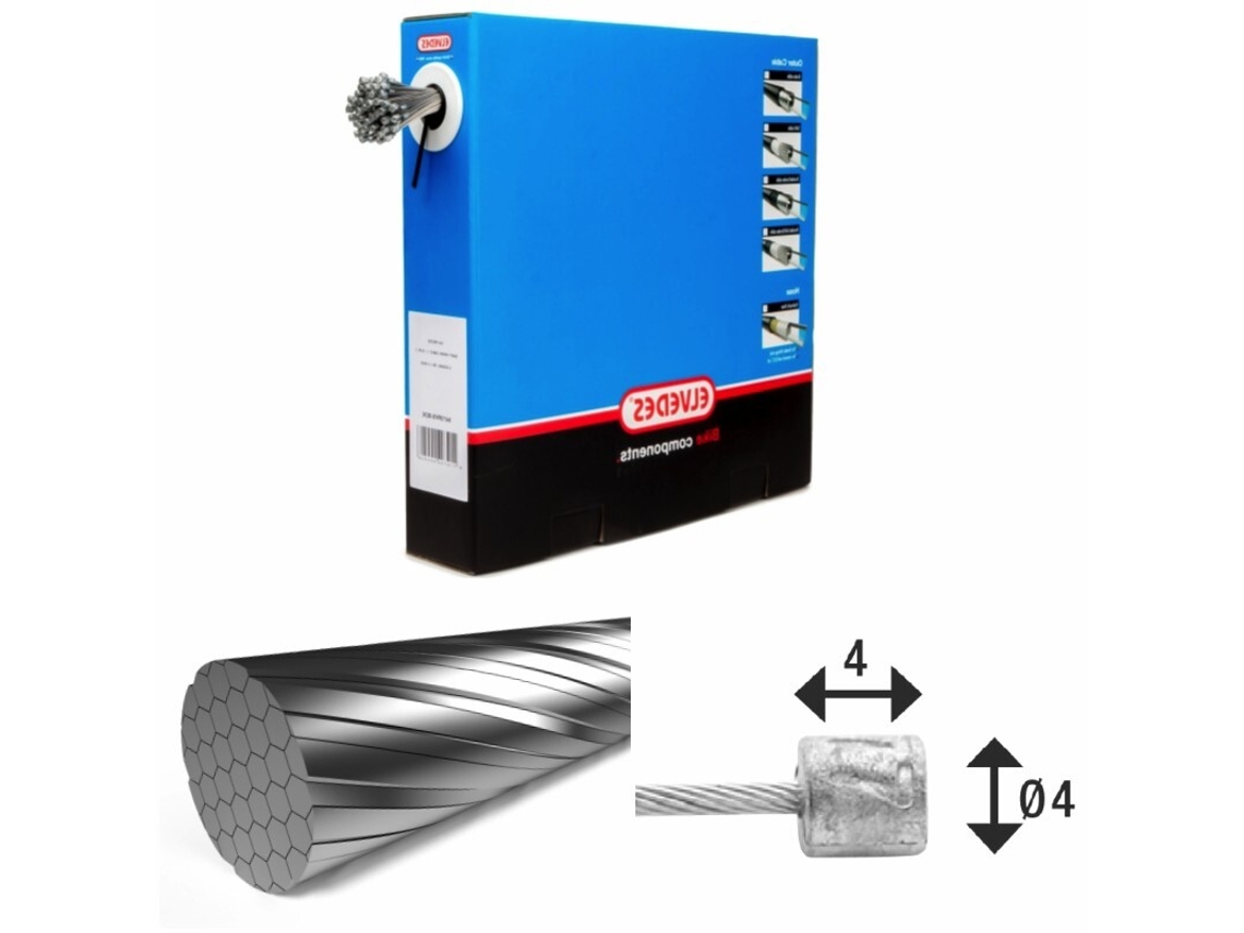 Conjunto de 50 cabos de trAnosmissão 7x7 fios de aço inox com ponta ø1,1mm e cabeça n ø4 ELVEDES 2250 mm