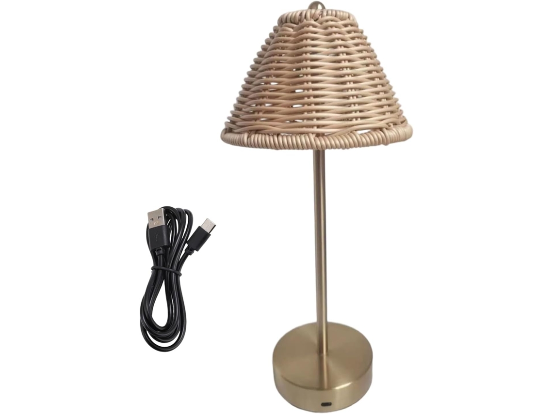 Tampo de mesa estilo boho com interruptor dimmer