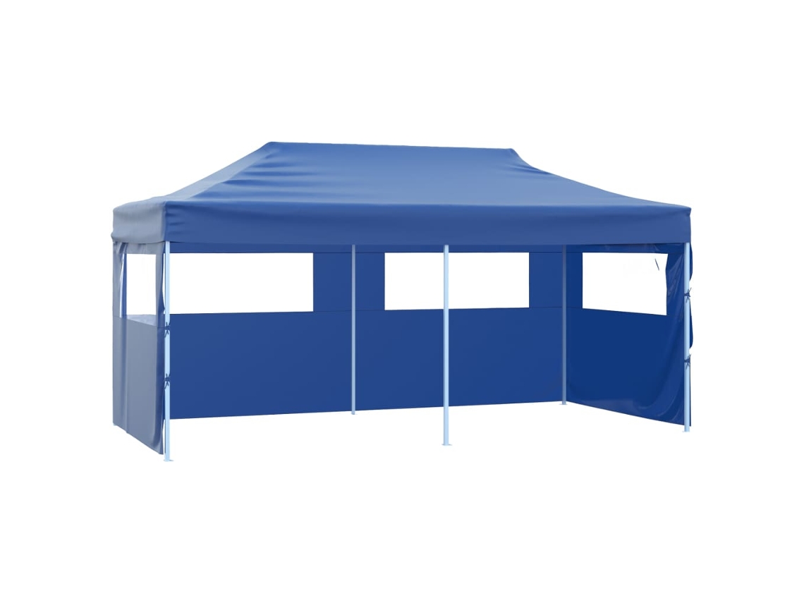 Vidaxl Tenda Dobrável Profissional Festas 4 Paredes 3x6m Aço Azul