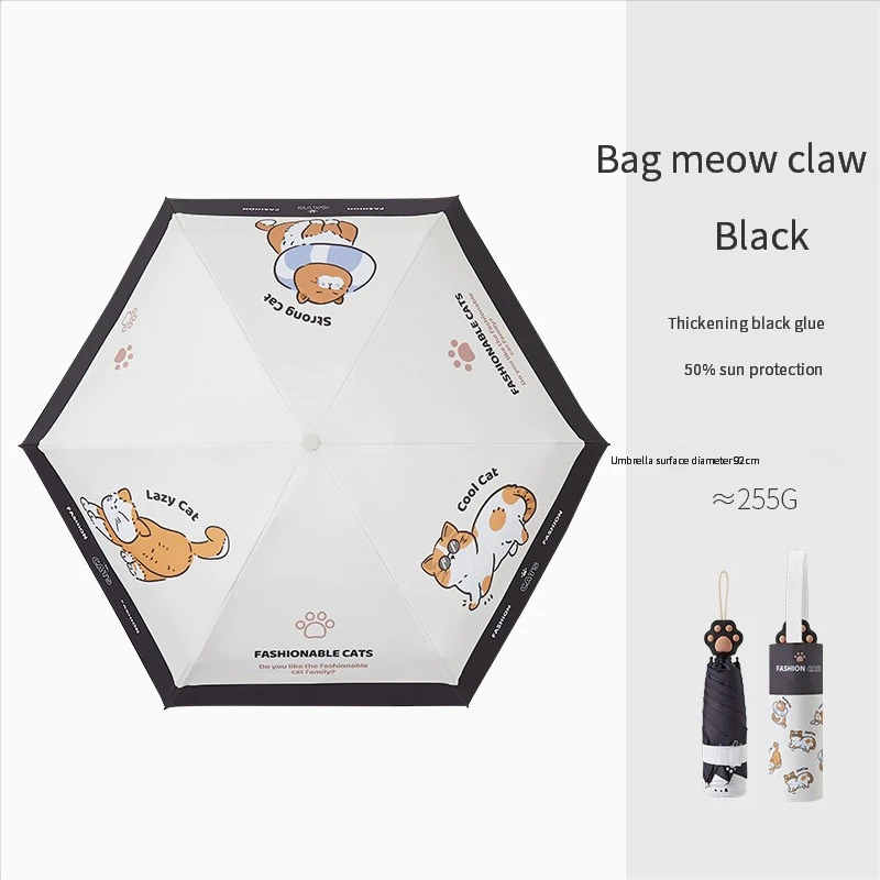 Guarda chuva Dobrável Criativo com Proteção Uv MDUG (preto 6k)