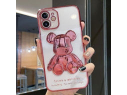 Capa de Telefone EOOCOO (urso Violento 3d Eletroplatado Transparente)