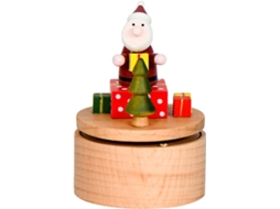 Caixas De Música De Madeira Giratórias Em Miniatura Com Papai Noel, Árvore De Natal, Casamento