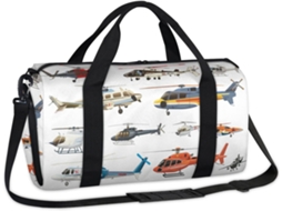 Bolsa Esportiva com Estampa de Helicóptero Tecido Poliéste 45 X 21 5 23 Cm Helicópte Pa Design Du
